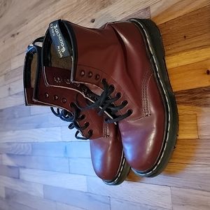 Vintage 90s Dr Martens Air Wair Boots Red UK Size 5